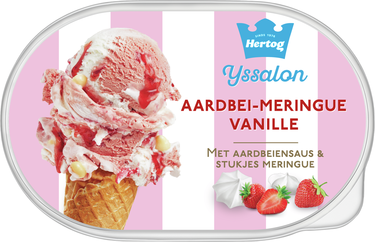Hertog Ijs aardbei meringue