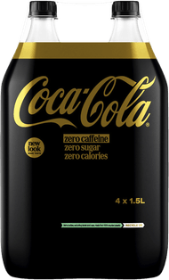 Coca-Cola Zero caffeinevrij 4x 1.5 l Foto van Coca-Cola Zero caffeinevrij 4x 1.5 l