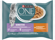 Foto van Purina One Kattenvoer sensitive kip 4 st.
