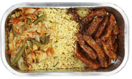 Mealmasters Babi reepjes sesamsaus en kruidenrijst Foto van Mealmasters Babi reepjes sesamsaus en kruidenrijst