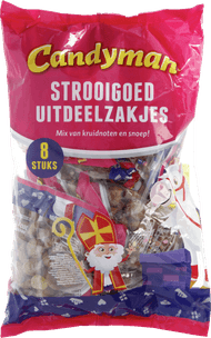 Candyman Strooigoed uitdeelzak 8 st. Foto van Candyman Strooigoed uitdeelzak 8 st.