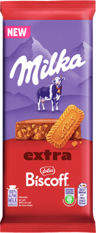 Milka Chocoladereep biscoff extra Foto van Milka Chocoladereep biscoff extra