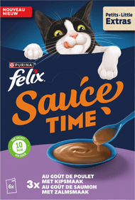 Felix Kattensnack sauce time kip zalm 6 st. Foto van Felix Kattensnack sauce time kip zalm 6 st.