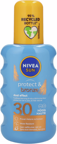 Nivea Sun protect & bronze spray spf 30 Foto van Nivea Sun protect & bronze spray spf 30