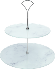 Etagere glas-marmer 2kl Foto van Etagere glas-marmer 2kl