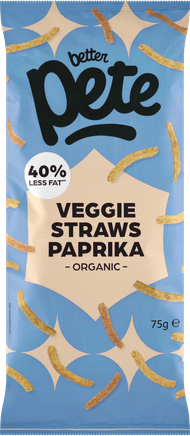 Better Pete Veggie straws paprika Foto van Better Pete Veggie straws paprika