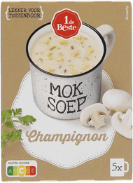 1 de Beste 1 kop soep champignon 5 st. Foto van 1 de Beste 1 kop soep champignon 5 st.