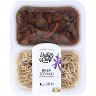 Daily Chef Beef teriyaki met noedels Foto van Daily Chef Beef teriyaki met noedels