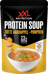 XXL Nutrition Protein soep zoete aardappel pompoen Foto van XXL Nutrition Protein soep zoete aardappel pompoen