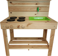 Houten modderkeuken Foto van Houten modderkeuken