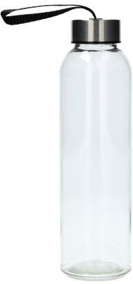 Drinkfles glas 500ml met rvs dop Foto van Drinkfles glas 500ml met rvs dop