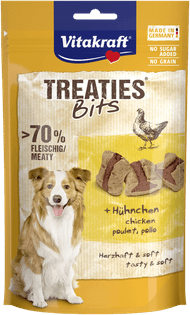 Vitakraft Hondensnacks treaties bits kip bacon Foto van Vitakraft Hondensnacks treaties bits kip bacon
