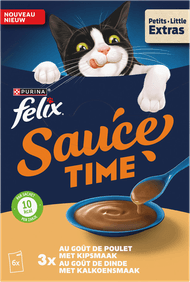 Felix Kattenvoer sauce time kip kalkoen 6st. Foto van Felix Kattenvoer sauce time kip kalkoen 6st.