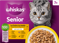Whiskas Kattenvoer senior 7+ gevogelte in gelei 12st. Foto van Whiskas Kattenvoer senior 7+ gevogelte in gelei 12st.