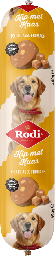 Rodi Hondensnacks kip met kaas Foto van Rodi Hondensnacks kip met kaas