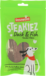 Foto van Rosewood Hondensnacks duck & fish tender fillets