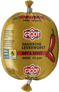 Die 5 Groot Leverworst saksisch hot & spicy Foto van Die 5 Groot Leverworst saksisch hot & spicy