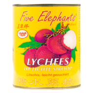 Five Elephants Lychees op lichte siroop Foto van Five Elephants Lychees op lichte siroop