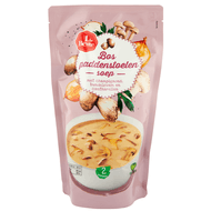 1 de Beste Soep in zak bospaddenstoelen Foto van 1 de Beste Soep in zak bospaddenstoelen