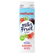 Melkunie Milk & fruit lichtzoet aardbei-kers Foto van Melkunie Milk & fruit lichtzoet aardbei-kers