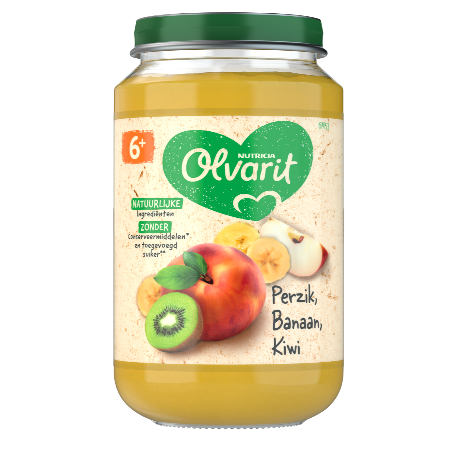 Olvarit 6+ Maanden Perzik Banaan Kiwi