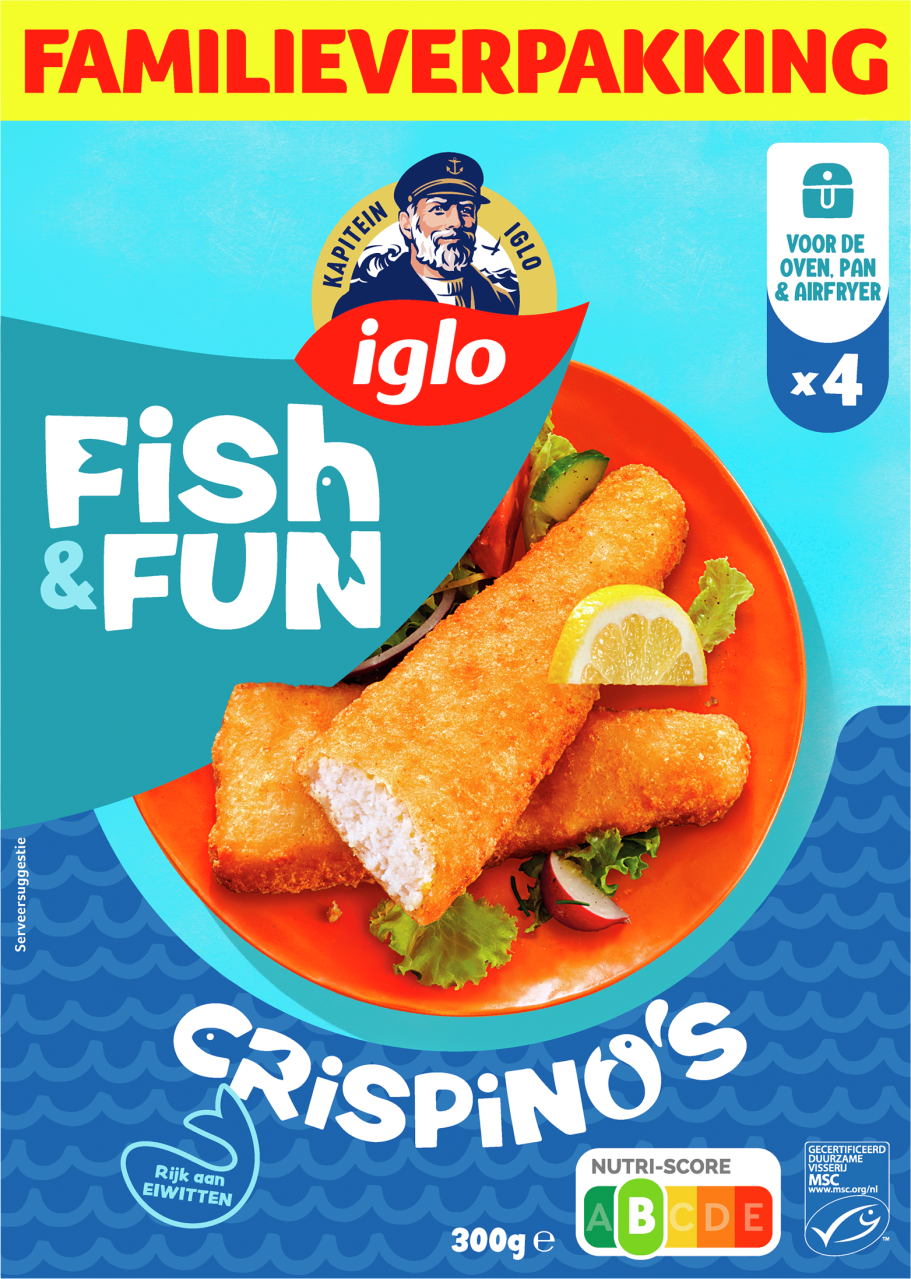 Iglo Fish & Fun Crispino 4 stuks