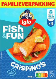 Iglo Fish & Fun Crispino 4 stuks Foto van Iglo Fish & Fun Crispino 4 stuks