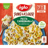 Foto van Iglo Ping en klaar pasta carbonara