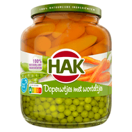 Hak Doperwtjes met worteltjes Foto van Hak Doperwtjes met worteltjes