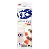 Optimel Drink aardbei-kers 0% vet Foto van Optimel Drink aardbei-kers 0% vet