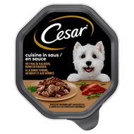 Cesar Cuisine hondenvoer kalkoen & rund in saus Foto van Cesar Cuisine hondenvoer kalkoen & rund in saus