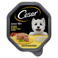 Cesar Hondenvoer senior kip-rijst gelei 10+ jaar Foto van Cesar Hondenvoer senior kip-rijst gelei 10+ jaar