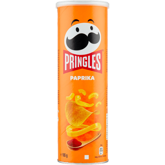 Foto van Pringles Chips paprika op witte achtergrond