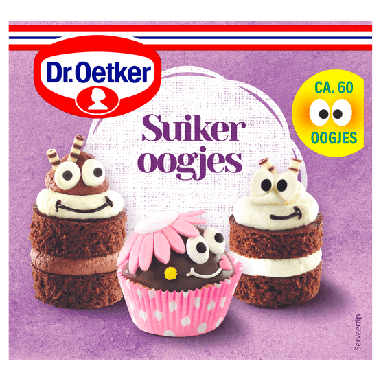 Foto van Dr. Oetker Suikeroogjes op witte achtergrond