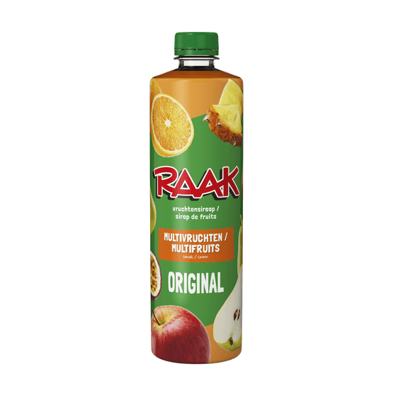 Foto van Raak Limonadesiroop multivruchten op witte achtergrond