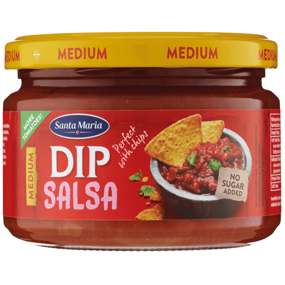 Foto van Santa Maria Salsa dip op witte achtergrond