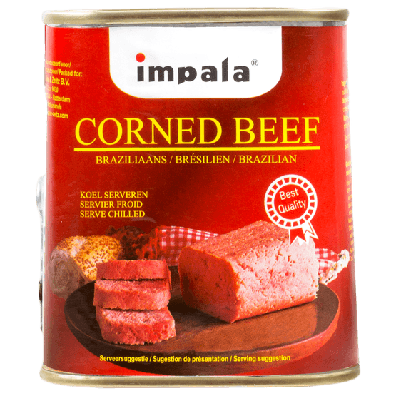 Foto van Impala Corned beef op witte achtergrond