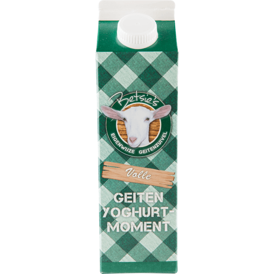 Foto van Betsies Geitenyoghurt op witte achtergrond