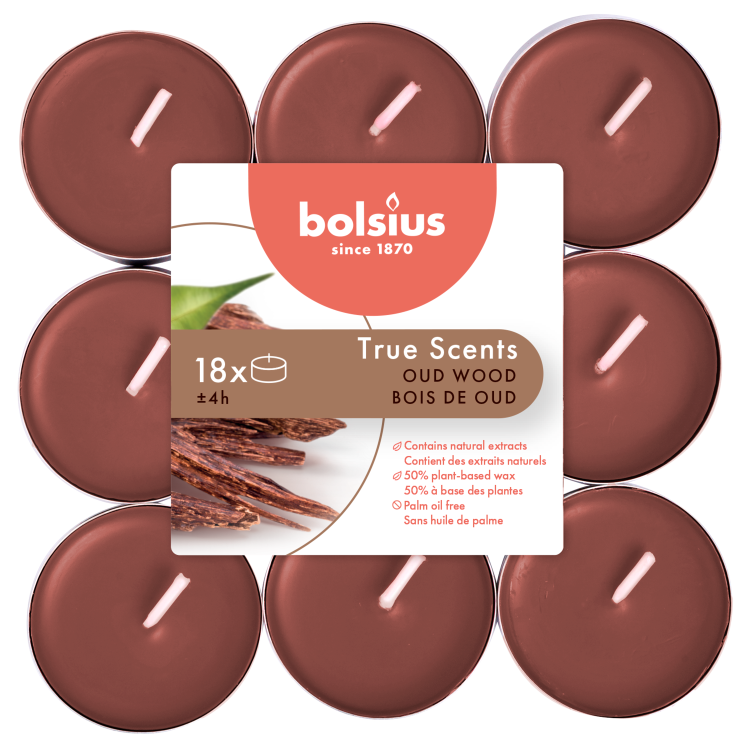 Bolsius True Scents geurtheelichten Oud Wood bruin