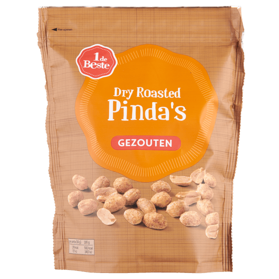 Foto van 1 de Beste Pindas dry roasted op witte achtergrond