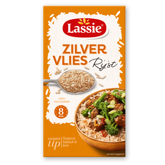 Foto van Lassie Zilvervliesrijst op witte achtergrond