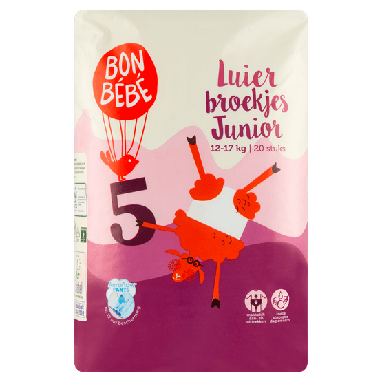 Foto van Bonbébé Luierbroekjes junior maat 5 op witte achtergrond