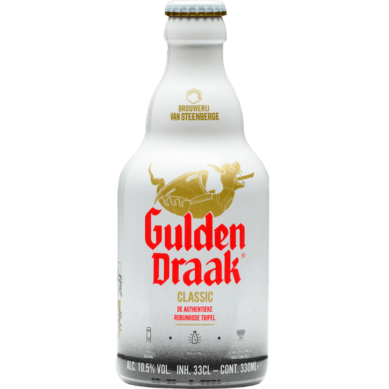 Foto van Gulden Draak Donker strong ale op witte achtergrond
