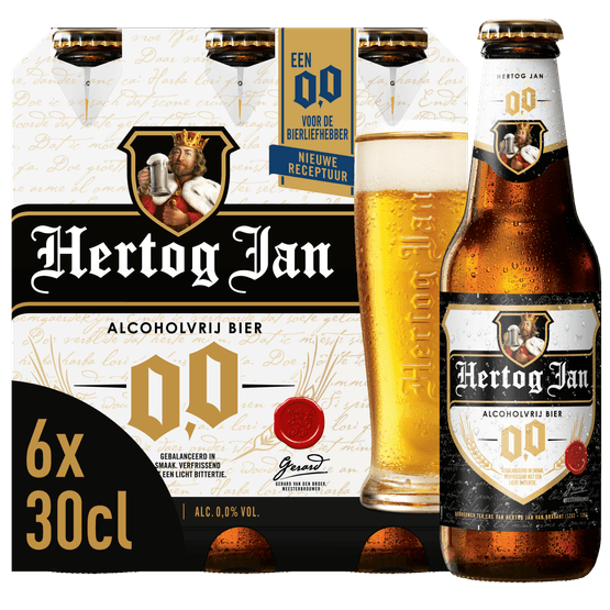Foto van Hertog Jan Pilsener alcoholvrij op witte achtergrond