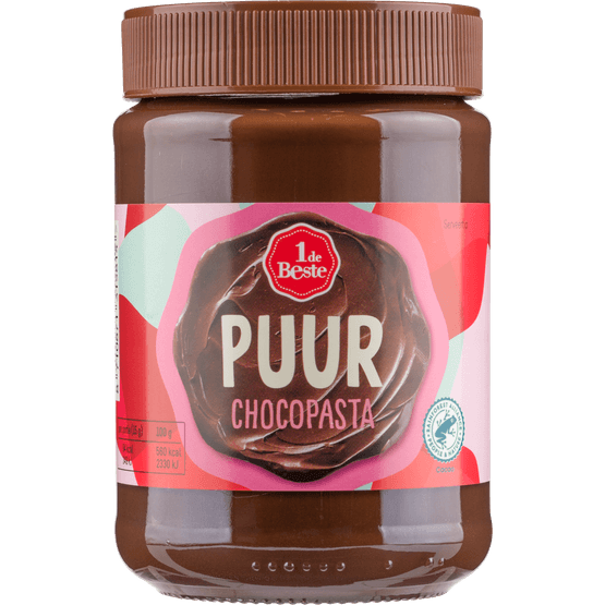 Foto van 1 de Beste Chocoladepasta puur op witte achtergrond