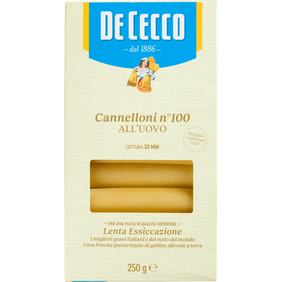 Foto van De Cecco Cannelloni op witte achtergrond