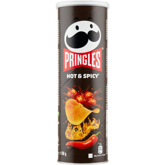 Foto van Pringles Hot & spicy op witte achtergrond
