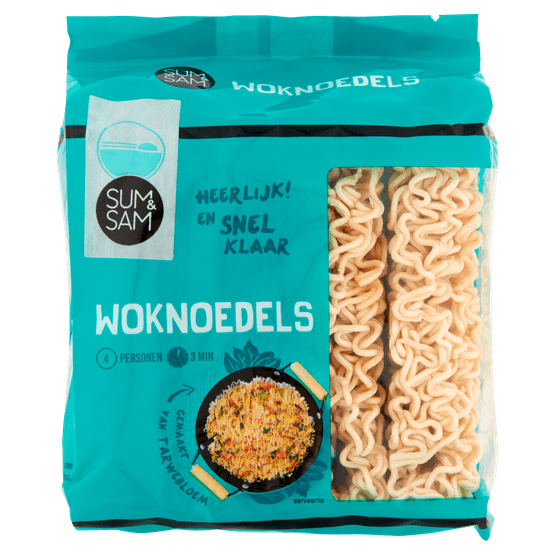 Foto van Sum & Sam Woknoedels op witte achtergrond