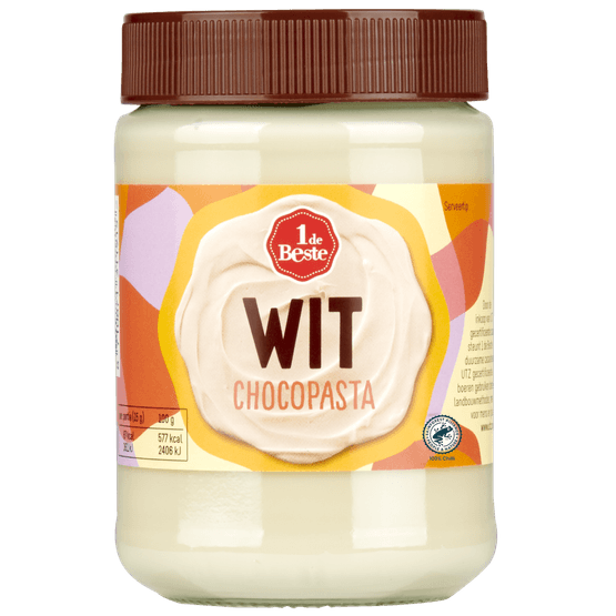 Foto van 1 de Beste Chocoladepasta wit op witte achtergrond