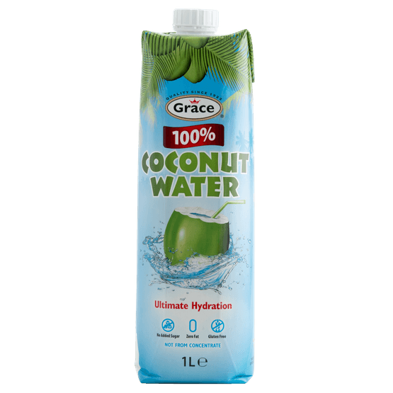 Foto van Grace Coconut water op witte achtergrond